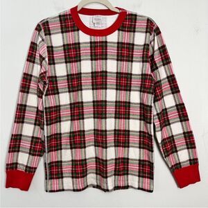 Hanna Andersson Women's Size M Long Sleeve Pajama Top Organic Cotton Plaid
